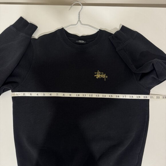 Stussy Mens Classic Logo Pullover Sweatshirt Size S Black - Picture 5 of 6